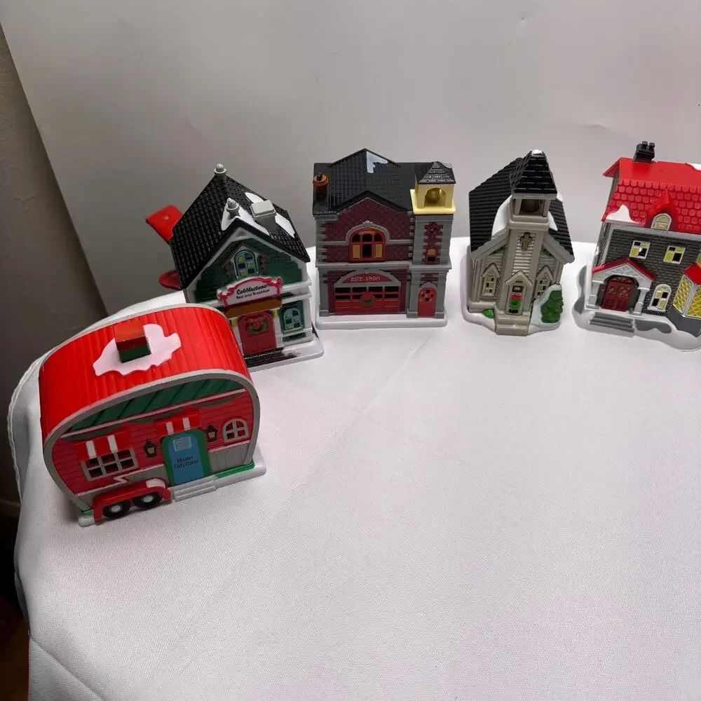 Small Christmas Winter Village Structures - 8 Count